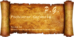 Pschierer Geraszim névjegykártya